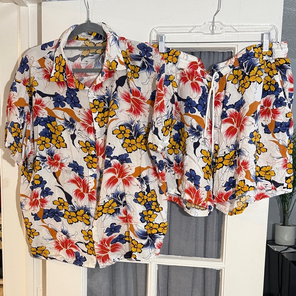 Floral Shirt and Shorts Set